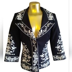 Tristan & Iseut XS embroidery lined blazer‎ vintage chic